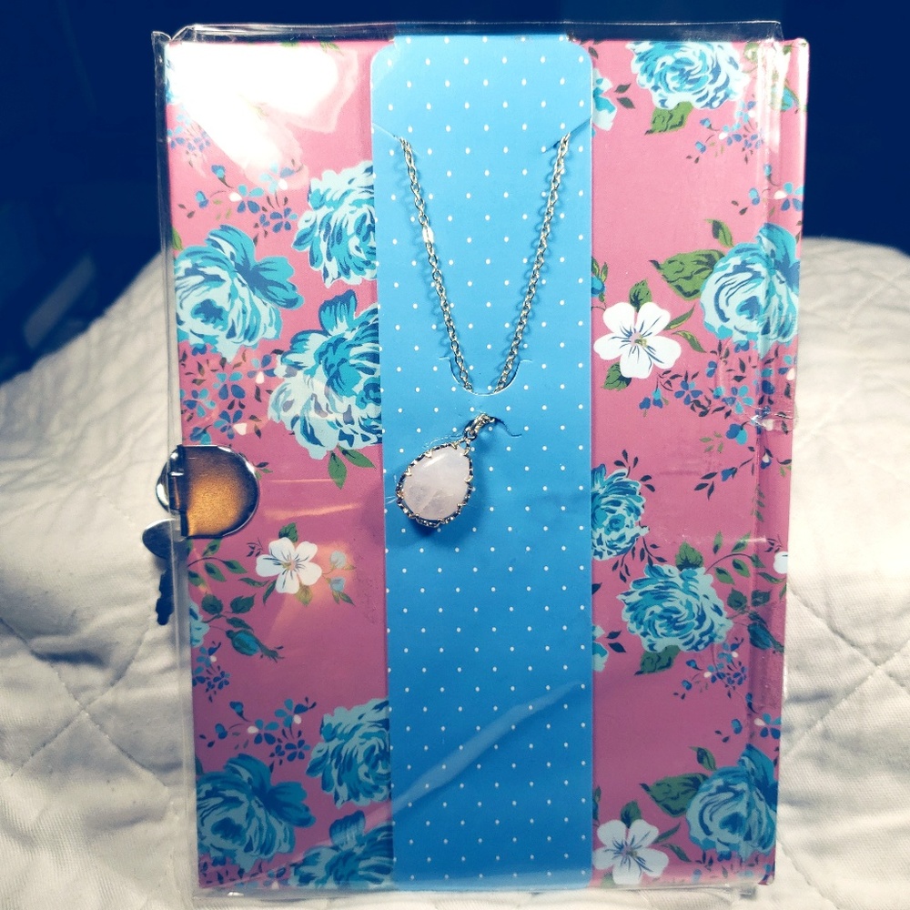 Pink floral lined page journal.